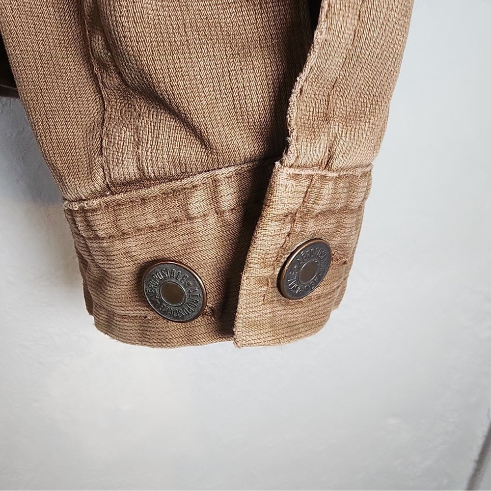 VTG Aéropostale Men's Insulated Brown Canvas‎ Quilted Fleece lined Jacket Sz XL - Picture 7 of 11